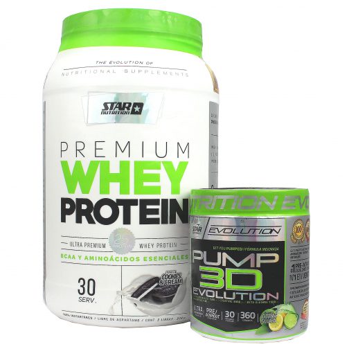 STAR NUTRITION COMBO WHEY PROTEIN + PUMP 3D