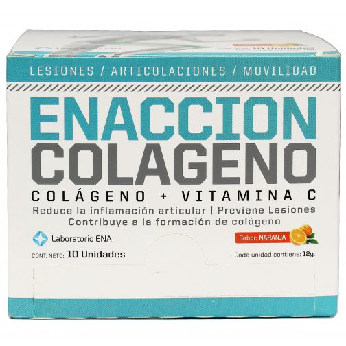 Enaccion Colageno ENA SPORT (240/10x12 Grs) - 10 Sobres x 12 Grs, Naranja
